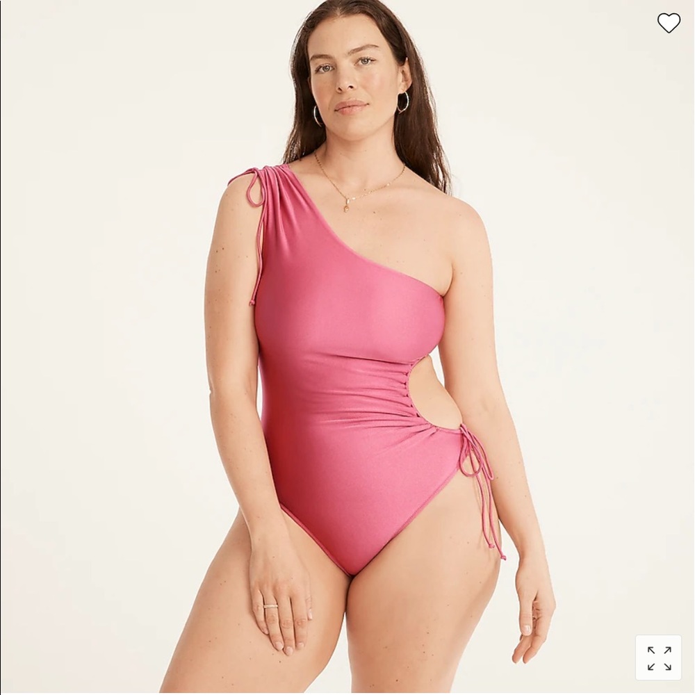 J CREW SWIM - SHINY SIDE CUT-OUT ONE-PIECE size 12 NEW W TAG